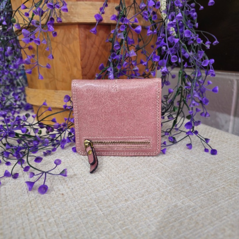 Gothic Cross Stud Bifold Snap Wallet | Blush Pink | 4x4in - Picture 2 of 8